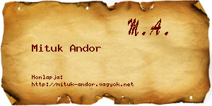 Mituk Andor névjegykártya
